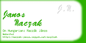 janos maczak business card